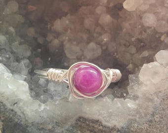 Sugilite Wire Wrapped Ring Gift for Her Emotional Healing Crystal