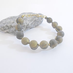 Druzy Bracelet, Druzy Jewelry, Druzy Bangle, Beaded Bracelet, Druzy Gemstone Bracelet, Stacking Bracelet, Druzy Stone Bracelet for Women