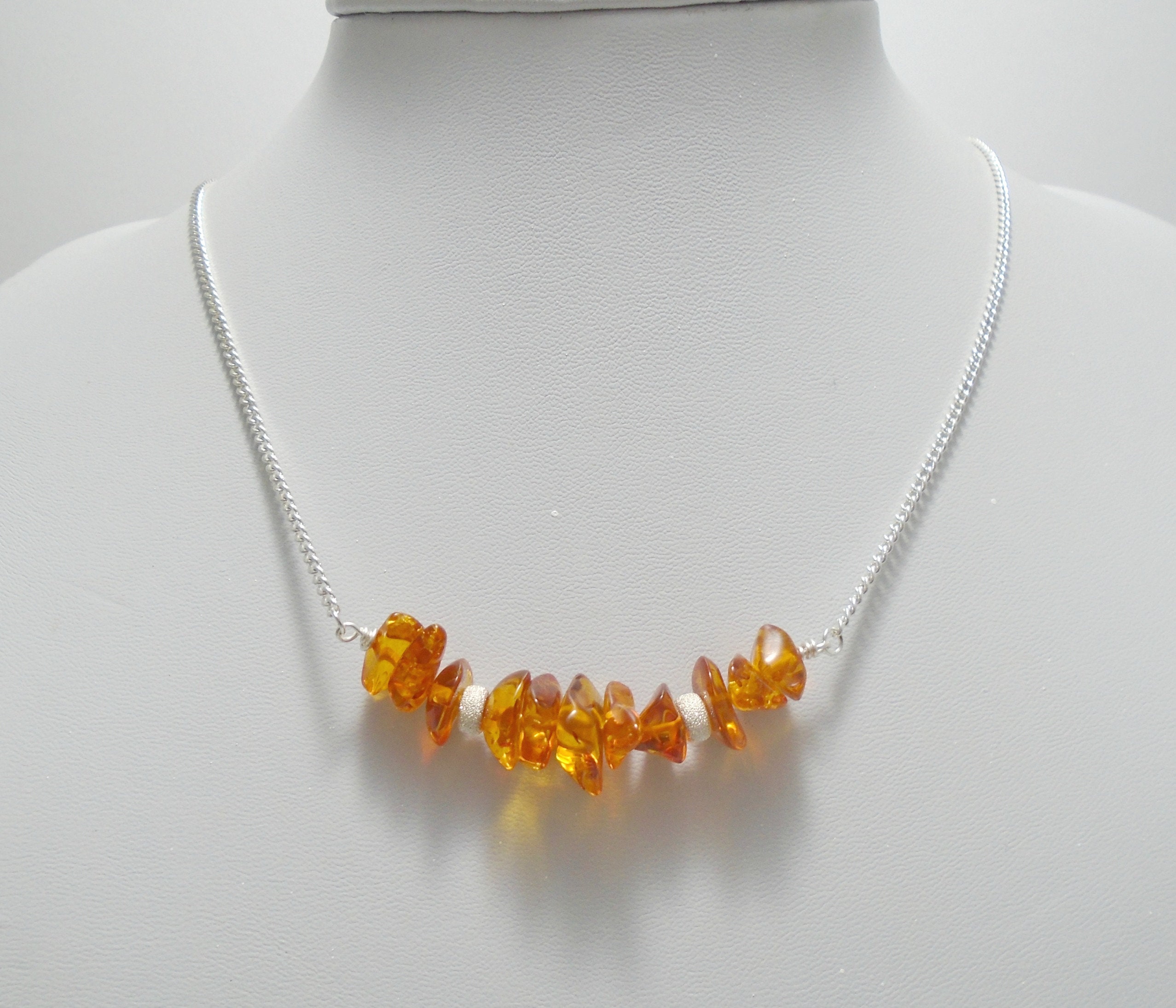 Nature Jewelry Amber Charm Necklace Dainty Amber Necklace Natural Amber Necklace Fall Jewelry Sterling Silver Necklace