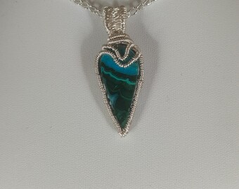 Enchanting Chrysocolla Malachite Pendant | May Birthstone, Healing