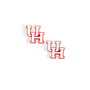 Red and White University of Houston Studs