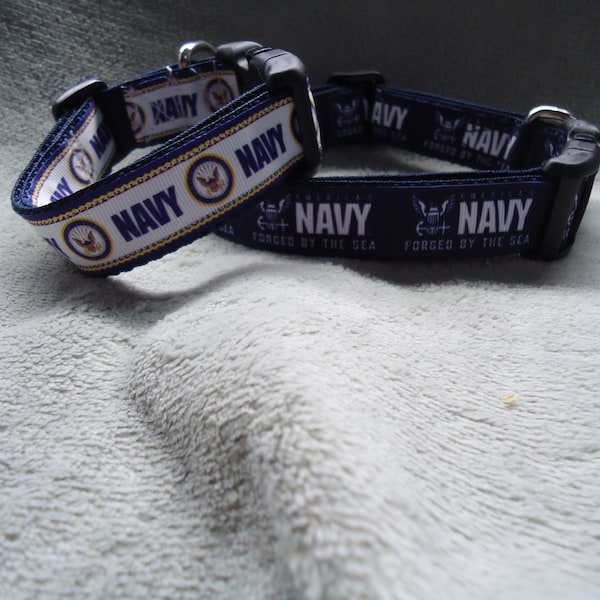 US Navy Dog Collar: Adjustable Buckle or Martingale Collar