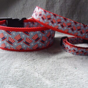 Patriotic  Adjustable Dog Collar Buckle Style Dog Collar Martingale Dog Collar Dog Seatbelt Pet Leash 5/8 wide/1 in wide/ 2 in wide collar