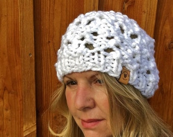 Pattern - Snowflake Super Chunky Beanie - Womens Beanie - Pdf Pattern - Instant Download - Women's Wooly Hat