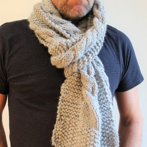 Pattern - Storm Cable Scarf - Instant Download - Pdf Knitting Pattern - Unisex scarf