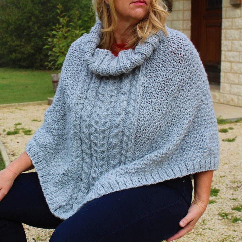 Cable Knit Instant download poncho pattern Pattern Storm Poncho Pdf Poncho Pattern