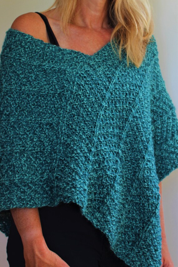 Pattern - Seabreeze Poncho - Easy Knit Poncho - Pdf Pattern