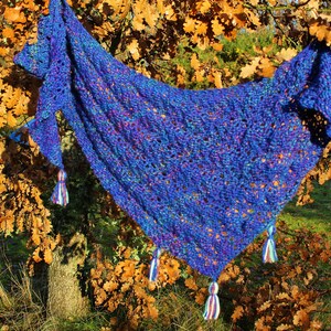 Pattern - Jules Blue Asymmetrical Scarf - Pdf Knitted Scarf Pattern - Instant Download