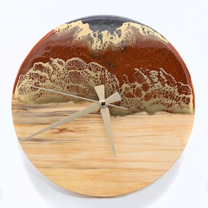 Special Design Wave Effect Brown Holz Epoxy Uhr