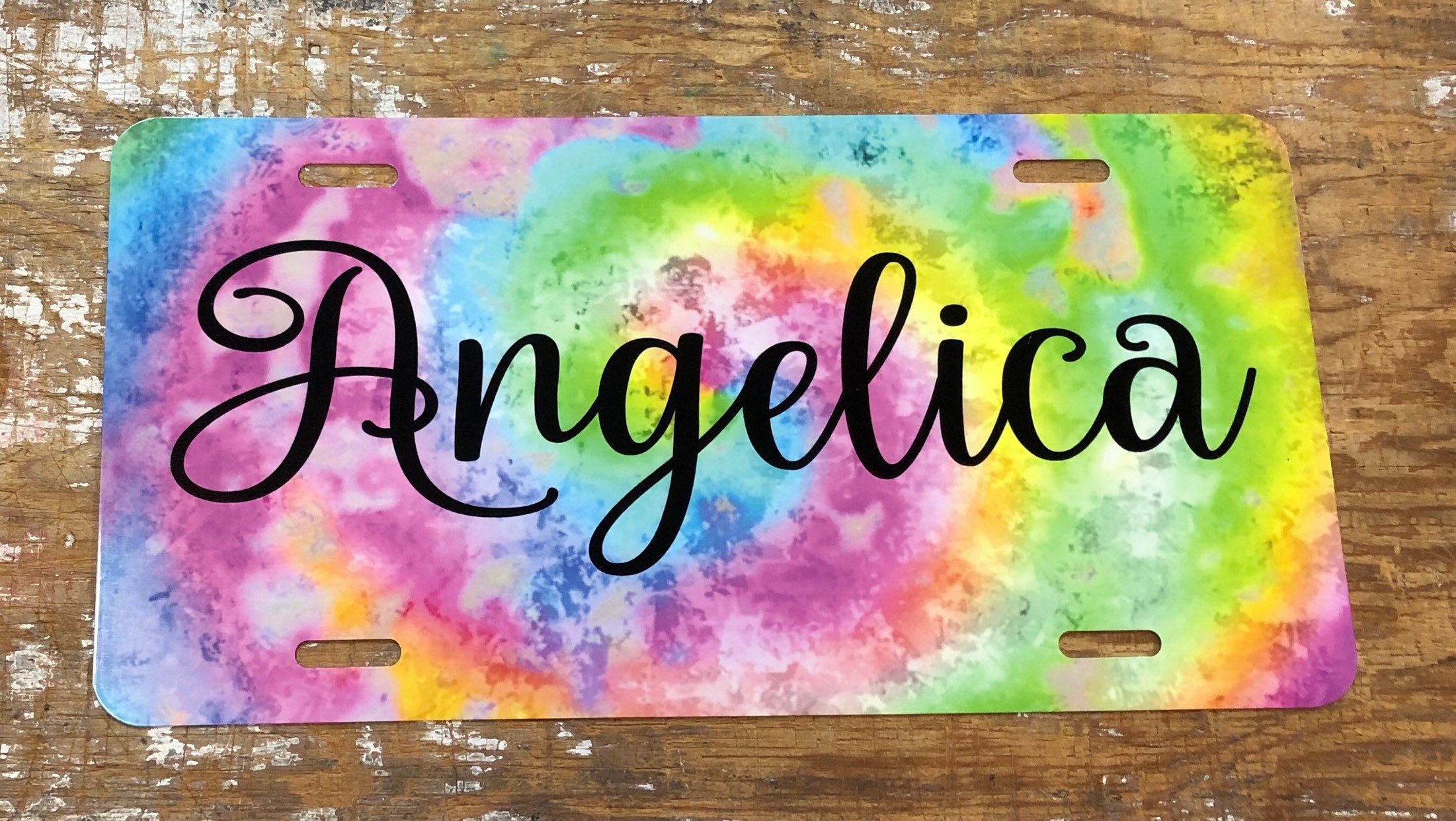 Tie Dye Monogram License Plate Personalized License Plate Tie Etsy