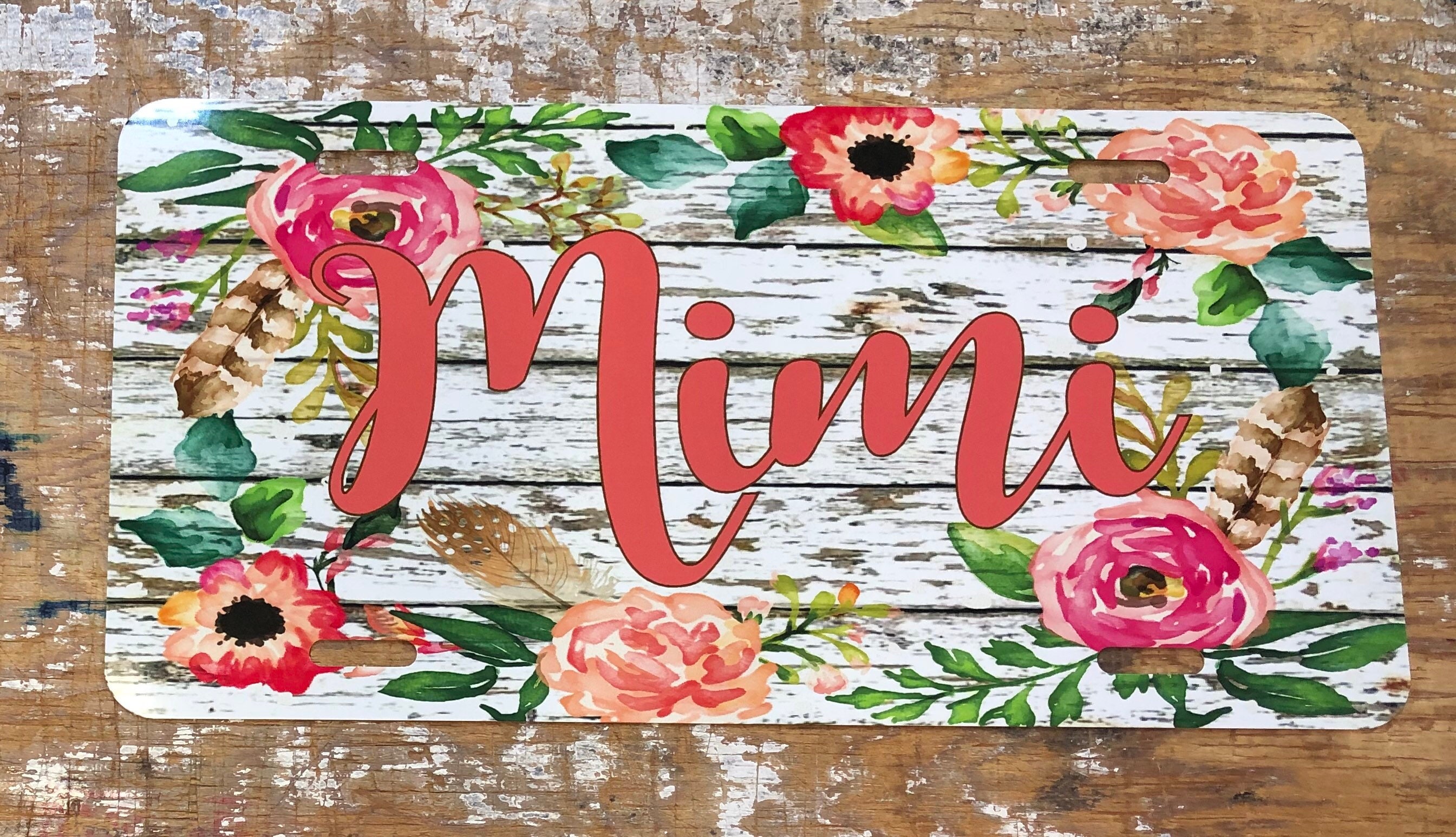 Nana License Plate Mamaw Nana Car Tag Mimi License Plate Mimi Etsy