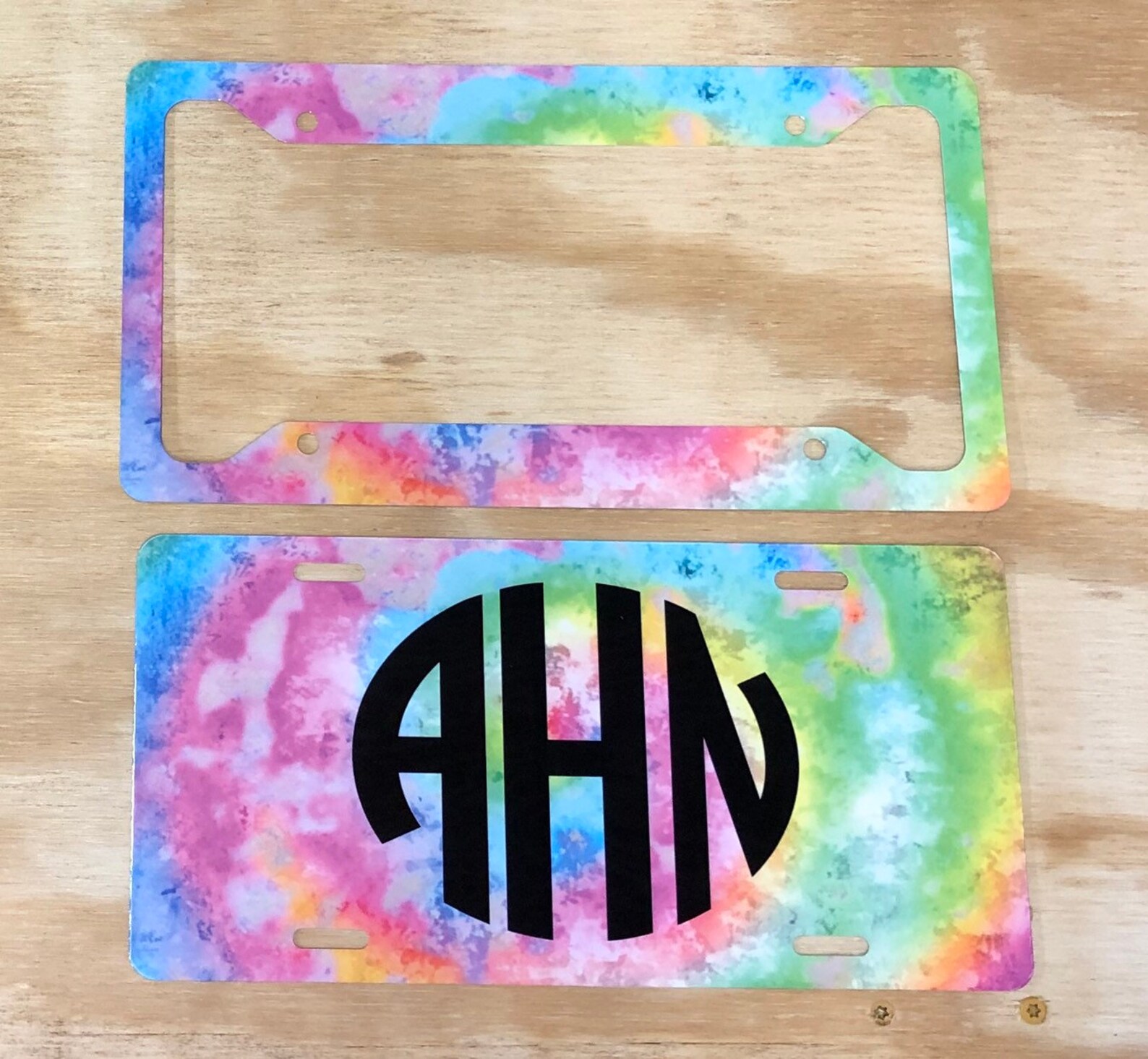 Personalized Tie Dye Peace Sign Bicycle License Plate - Custom Name Plate