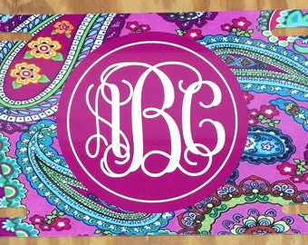 Pink paisley Monogram License Plate personalized license plate pink paisley license plate monogram Car Tag New