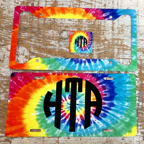 Tie Dye Monogram Decal Etsy