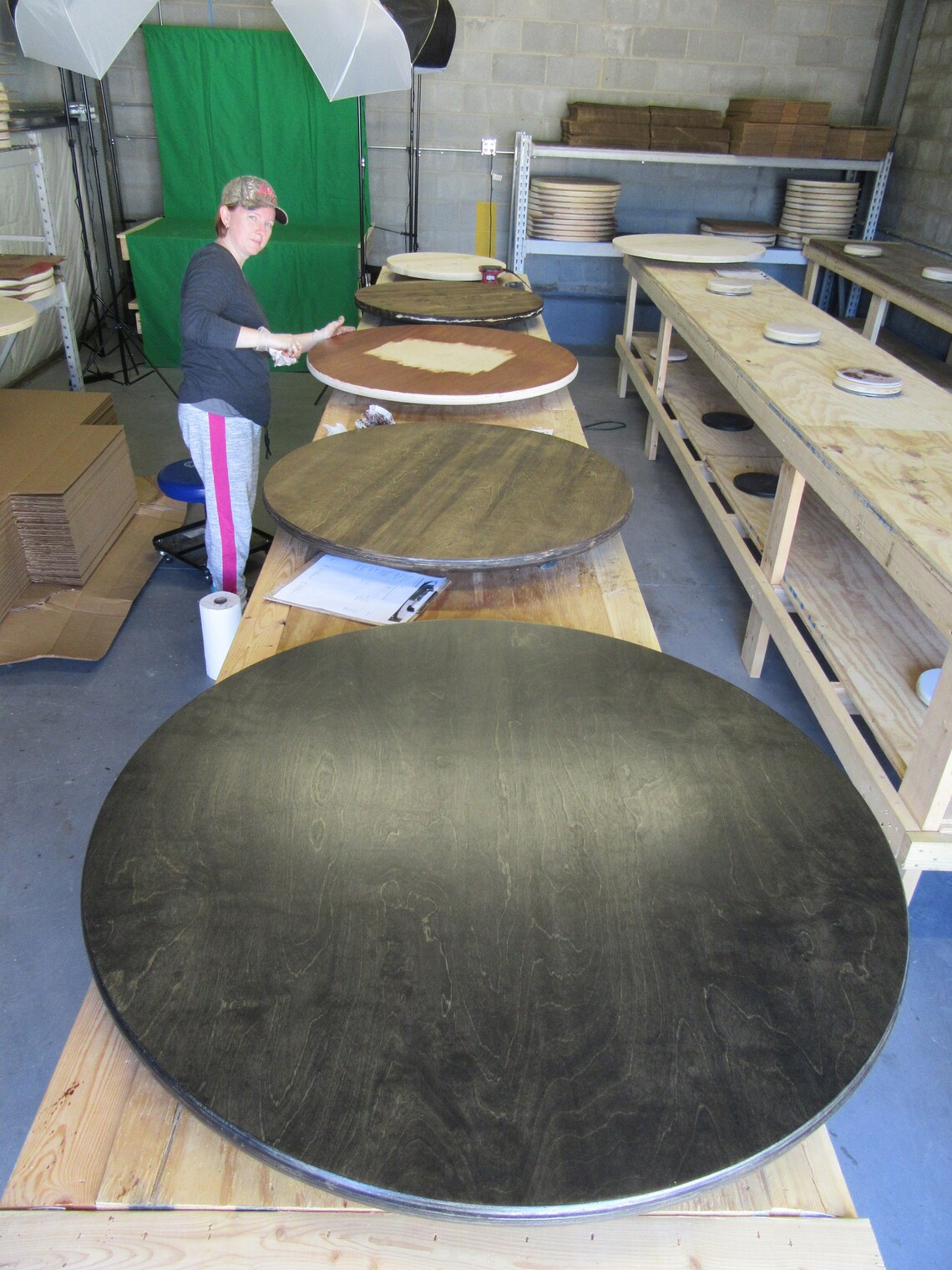 Black Wood Lazy Susan Table Centerpiece Painted or Ebony Stain Etsy