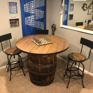 Table Top for Wine Barrel Reclaimed Rustic or Distressed Banding Top Sizes 30 32 36 38 40 44 48 Inch (TOP ONLY) Match Your Barrels Color