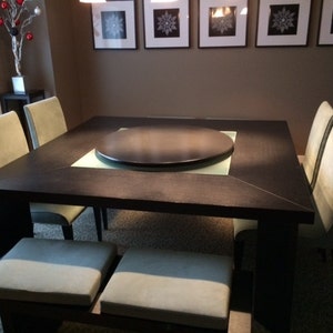 Square table cheap with lazy susan