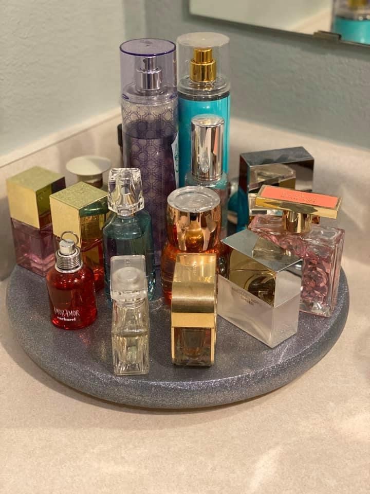 Make up organizer, Sparkle Glitter Lazy Susan, Perfume organizer Lazy