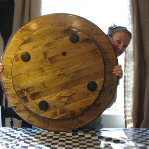 Large Wood Lazy Susan For Dining Table Sizes 18", 20", 22", 24", 26", 28", 30", 32", 34", 36", 38", 40", 44", 48", 50", 54", 58", and 60"