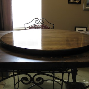 Low Profile Wood Lazy Susan For Dining Table Standard sizes 18 thru 38 and large sizes of 40, 44, 48, 50, 52, 54, 56 58, and 60 image 6