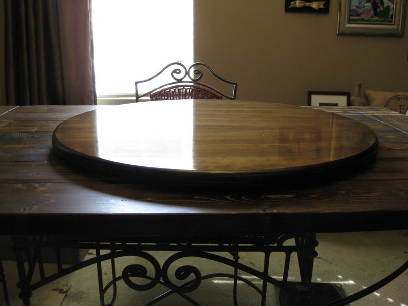 Low Profile Wood Lazy Susan For Dining Table Standard sizes 18 thru 38 and large sizes of 40, 44, 48, 50, 52, 54, 56 58, and 60 image 6