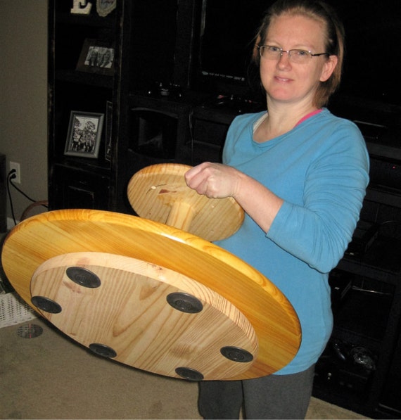 Wooden Toy Sit Spin and Grin Heavy Duty Lazy Susan Toy finished