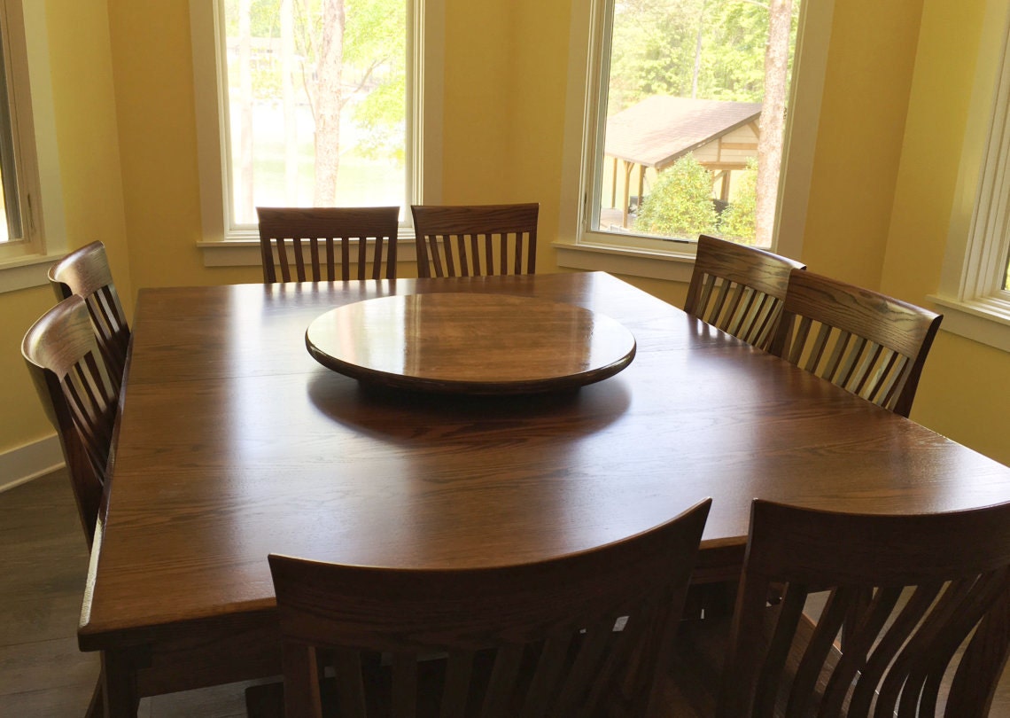 Large Lazy Susan For Large Dining Table (64, 72, 84, 96 table or larger free color stain matching!)
