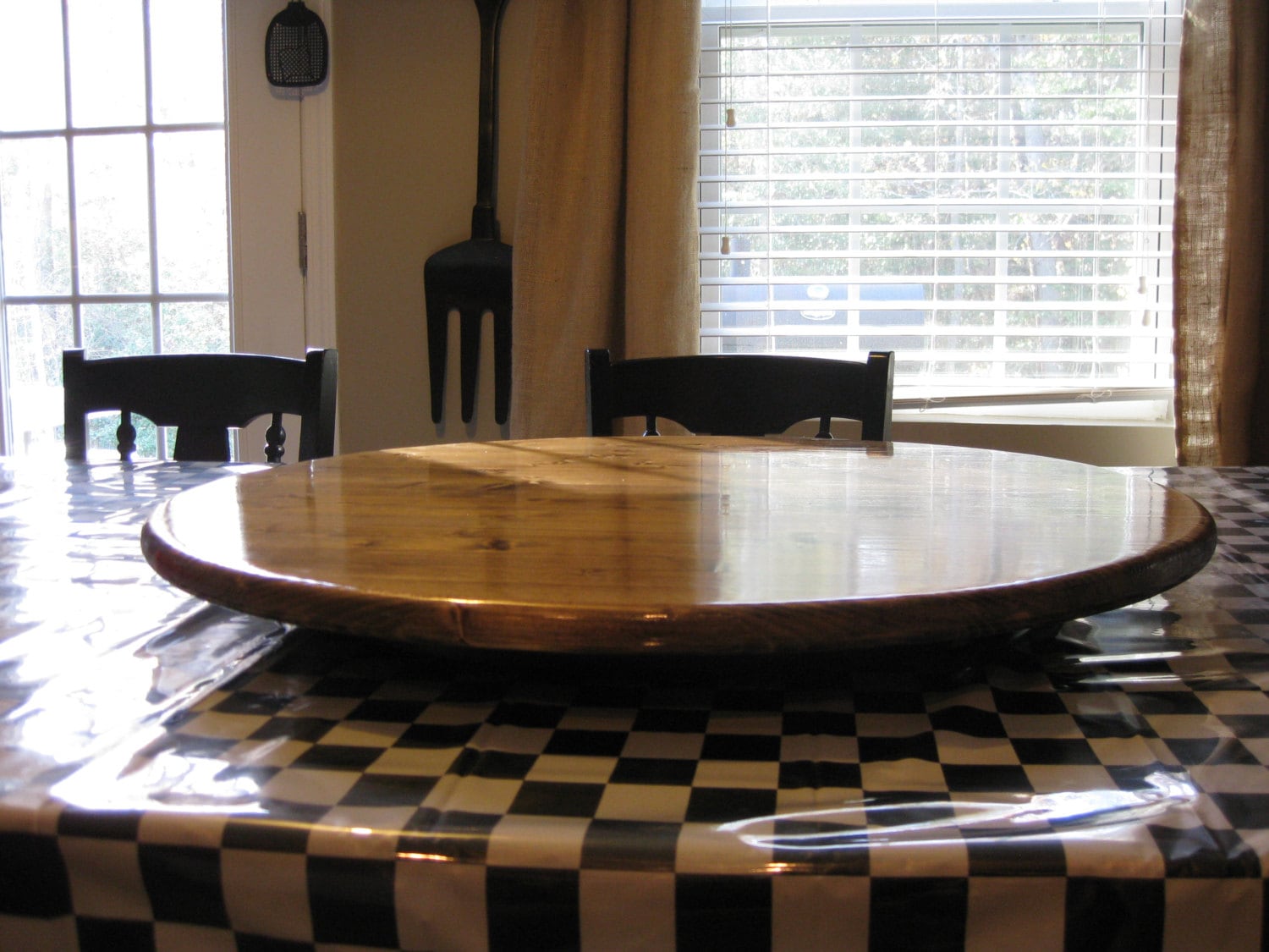 Large Wood Lazy Susan for Dining Table From 18 Inch up to 60 Inch Diameter  Yes We Ship Canada and International 
