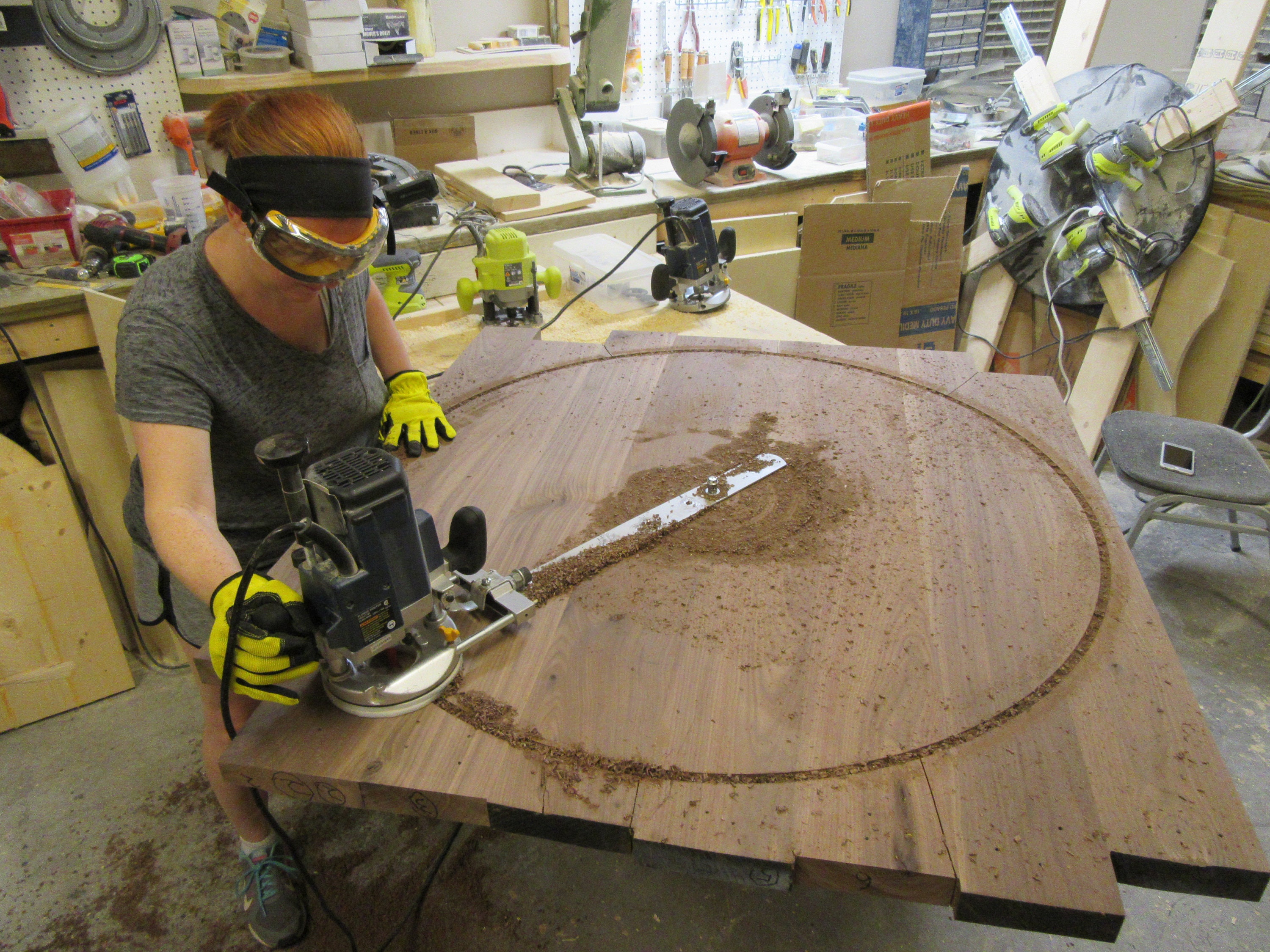 Large Kitchen Wood Lazy Susan for Dining Table up to 60 Inch
