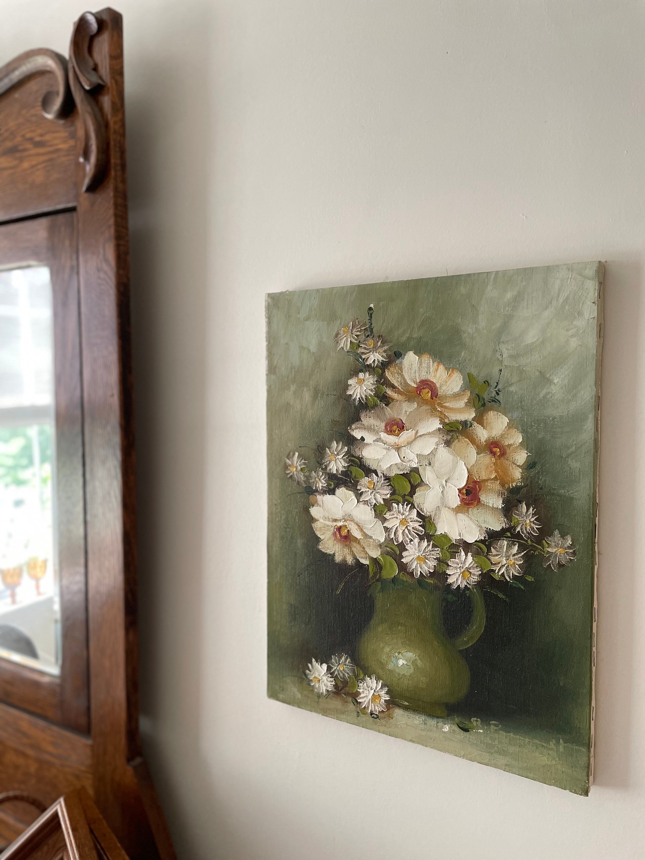 Vintage Floral Oil Painting Floral Painting Vintage Painting Etsy