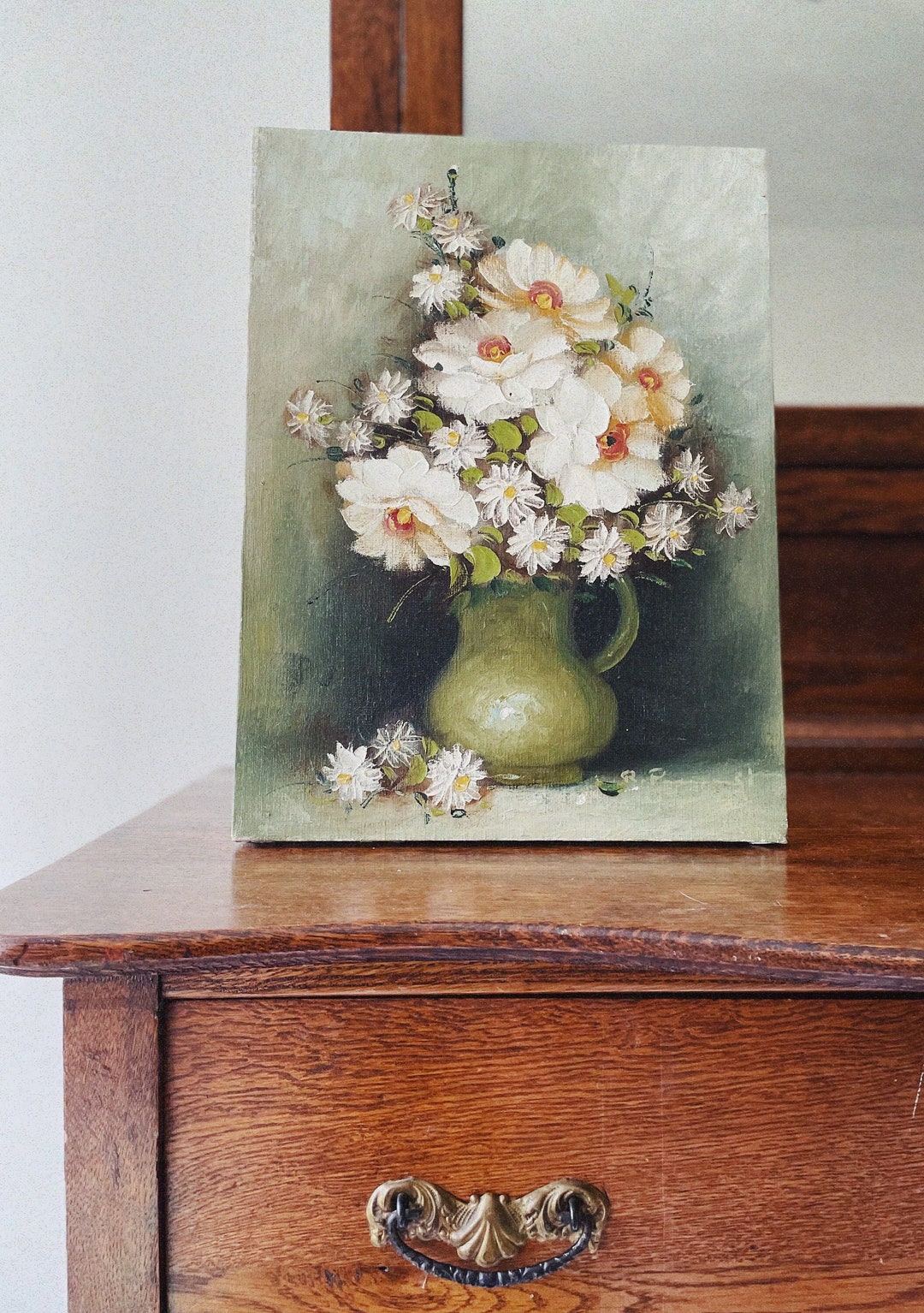 Vintage Floral Oil Painting Floral Painting Vintage Painting Etsy