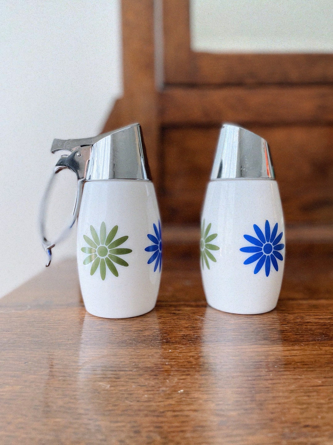 Westinghouse Gemco Cream and Sugar Dispenser Blue and Green Etsy