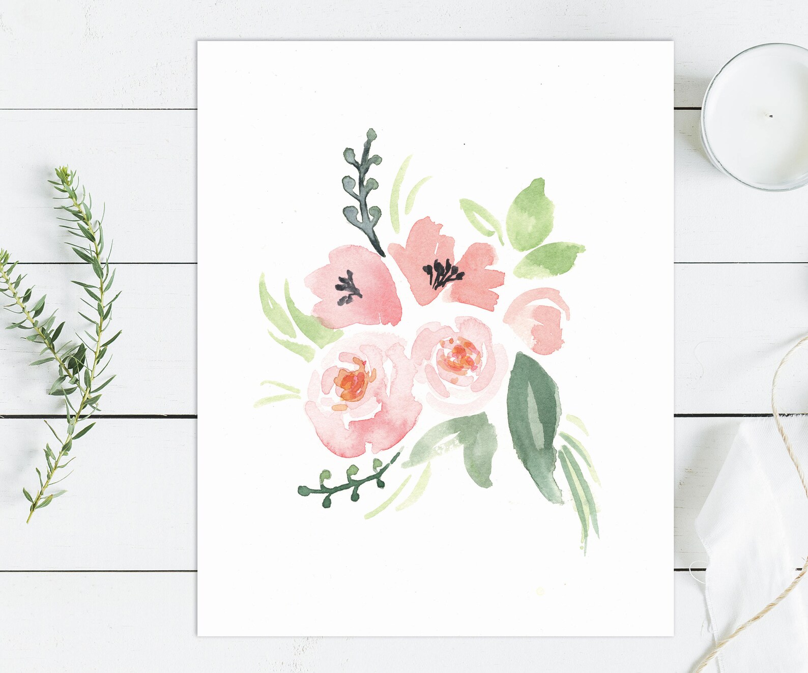 Printable Baby Girl Nursery Set/watercolor Floral Nursery Wall Art ...
