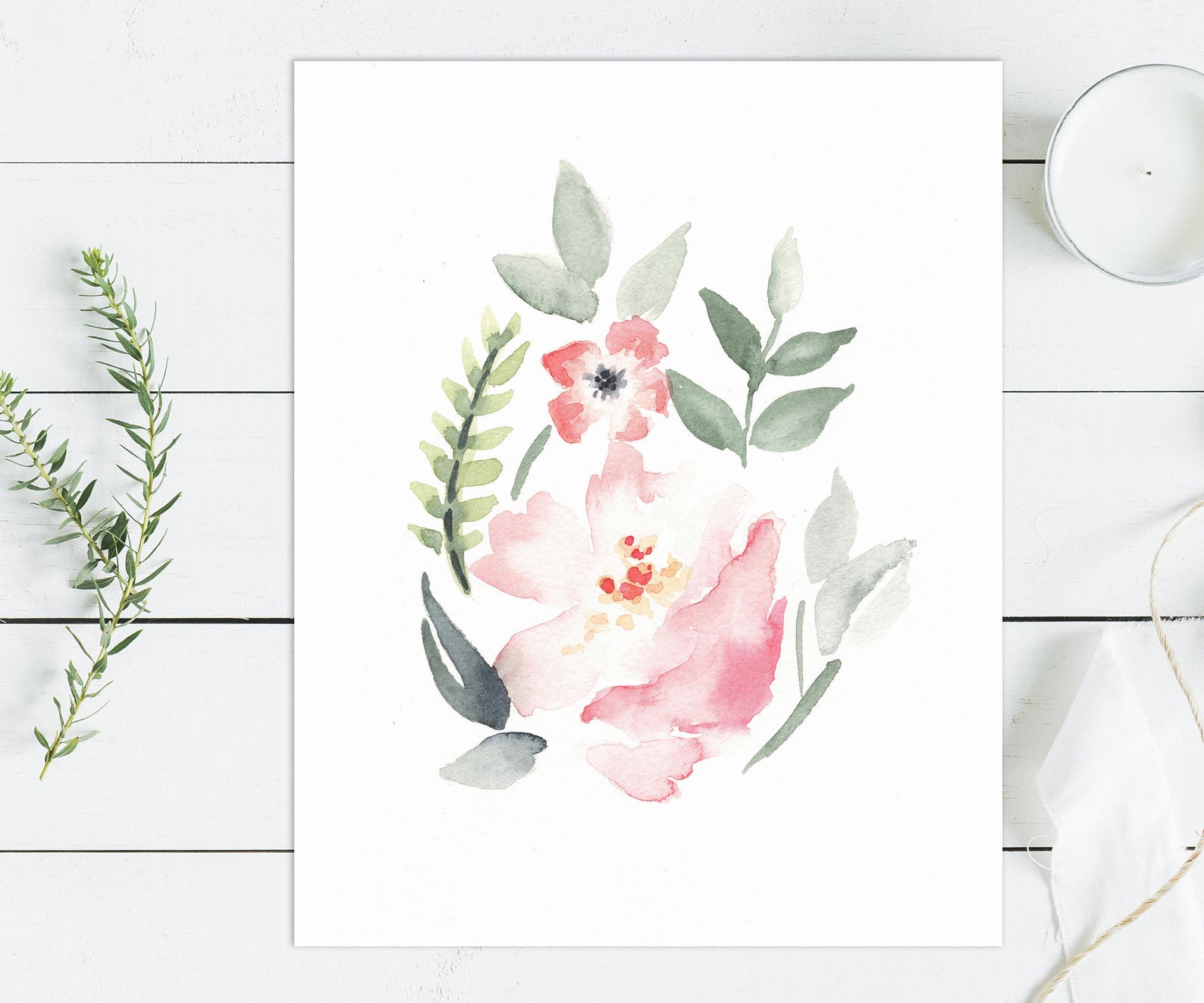 Printable Baby Girl Nursery Set/watercolor Floral Nursery Wall Art ...