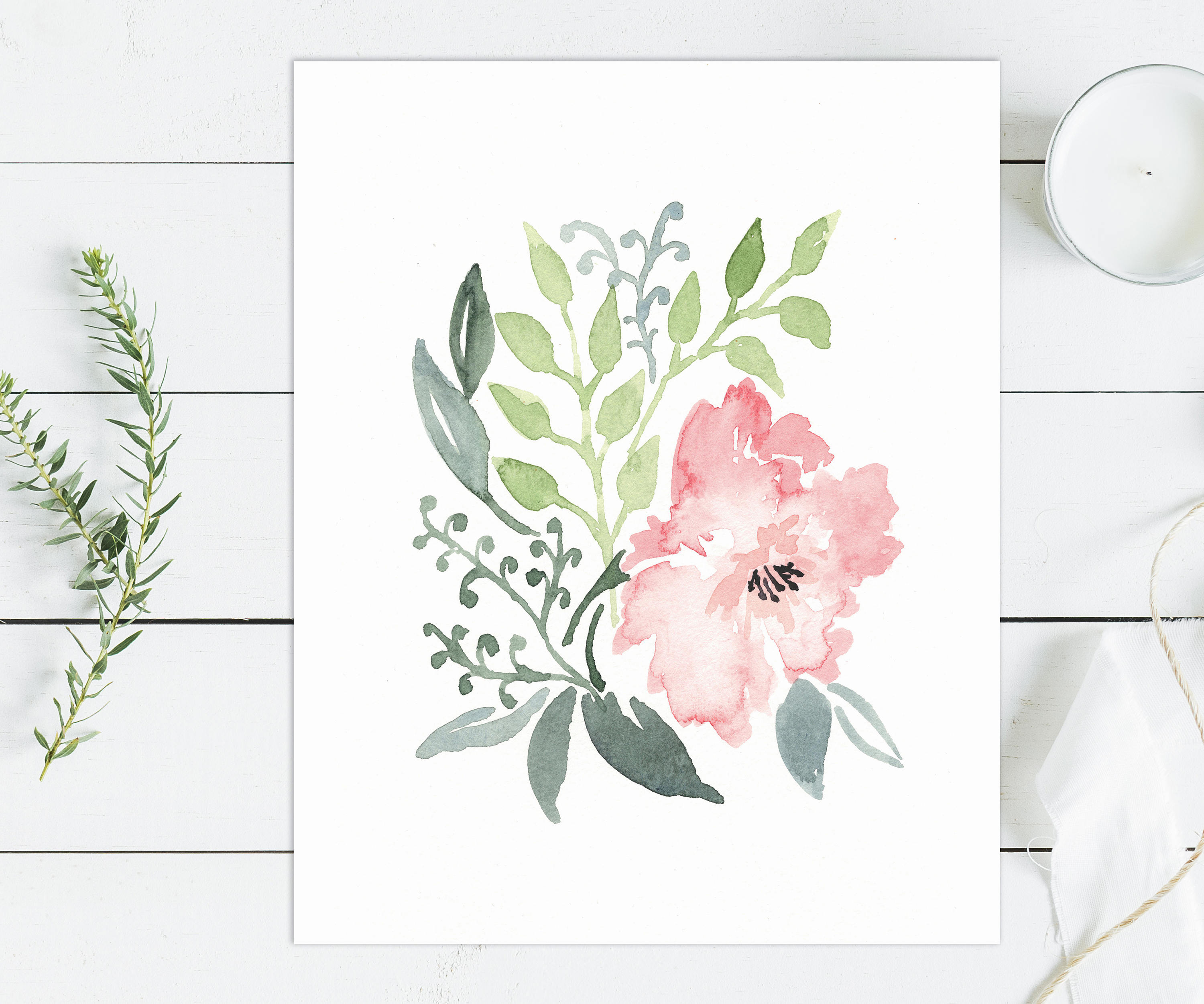 Printable Baby Girl Nursery Set/watercolor Floral Nursery Wall Art ...