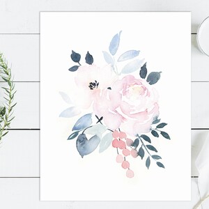 Printable Baby Girl Nursery Set/watercolor Floral Nursery Wall Art ...