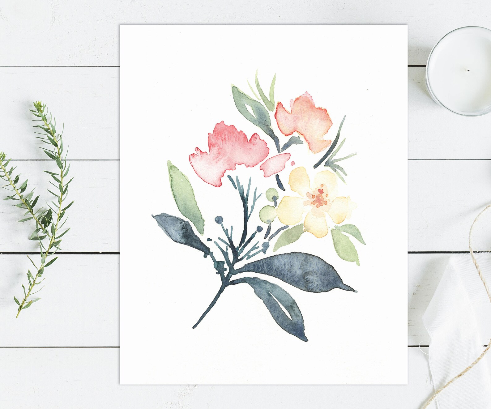 Printable Baby Girl Nursery Set/watercolor Floral Nursery Wall Art ...