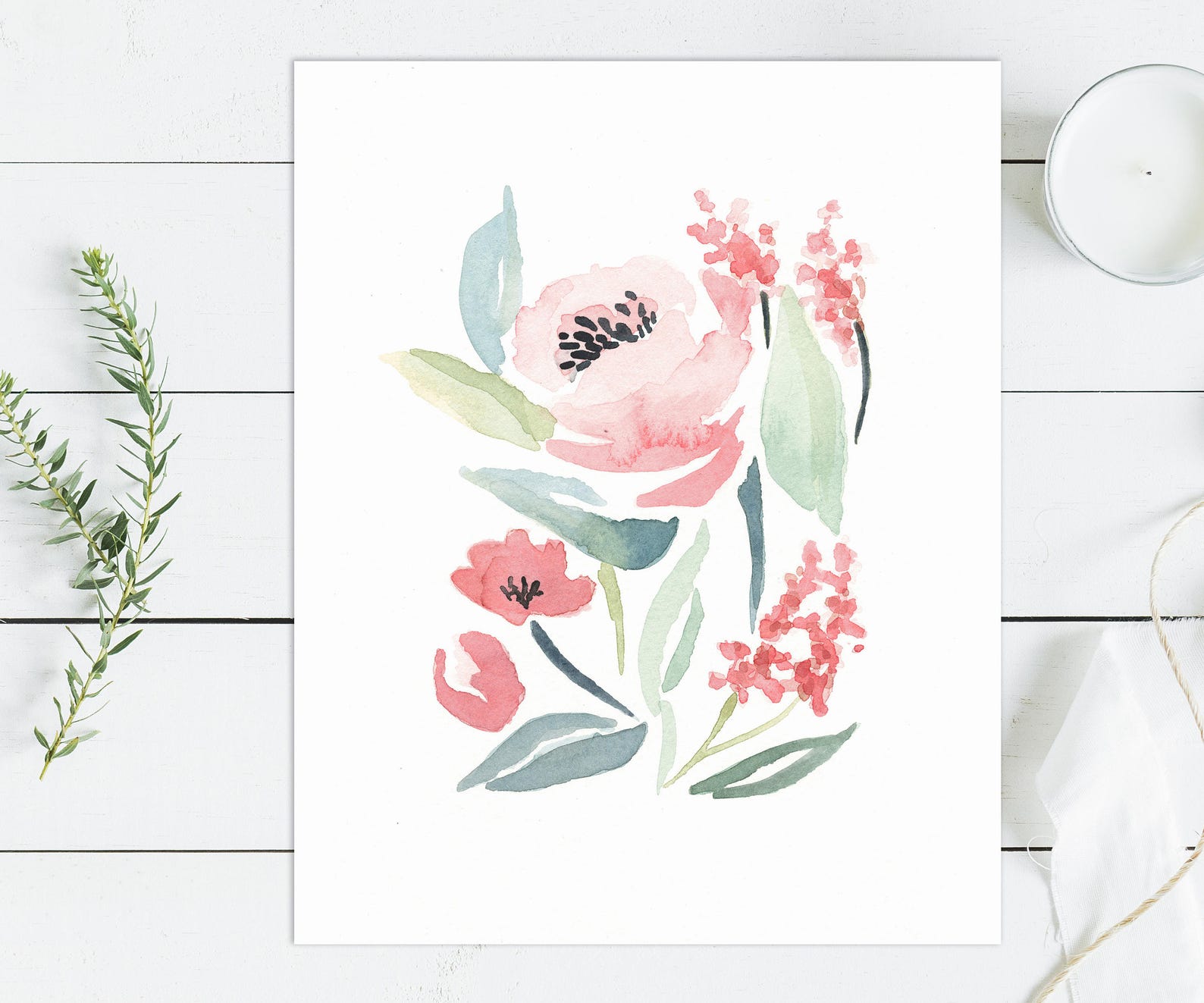 Printable Baby Girl Nursery Set/watercolor Floral Nursery Wall Art ...