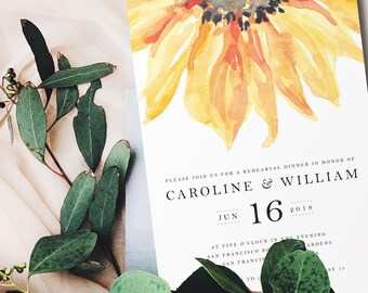 Watercolor Flowers Rehearsal Dinner Invitation/Printable Rehearsal Dinner Invite/Invitation Download/Rehearsal Invitation Template/Sunflower