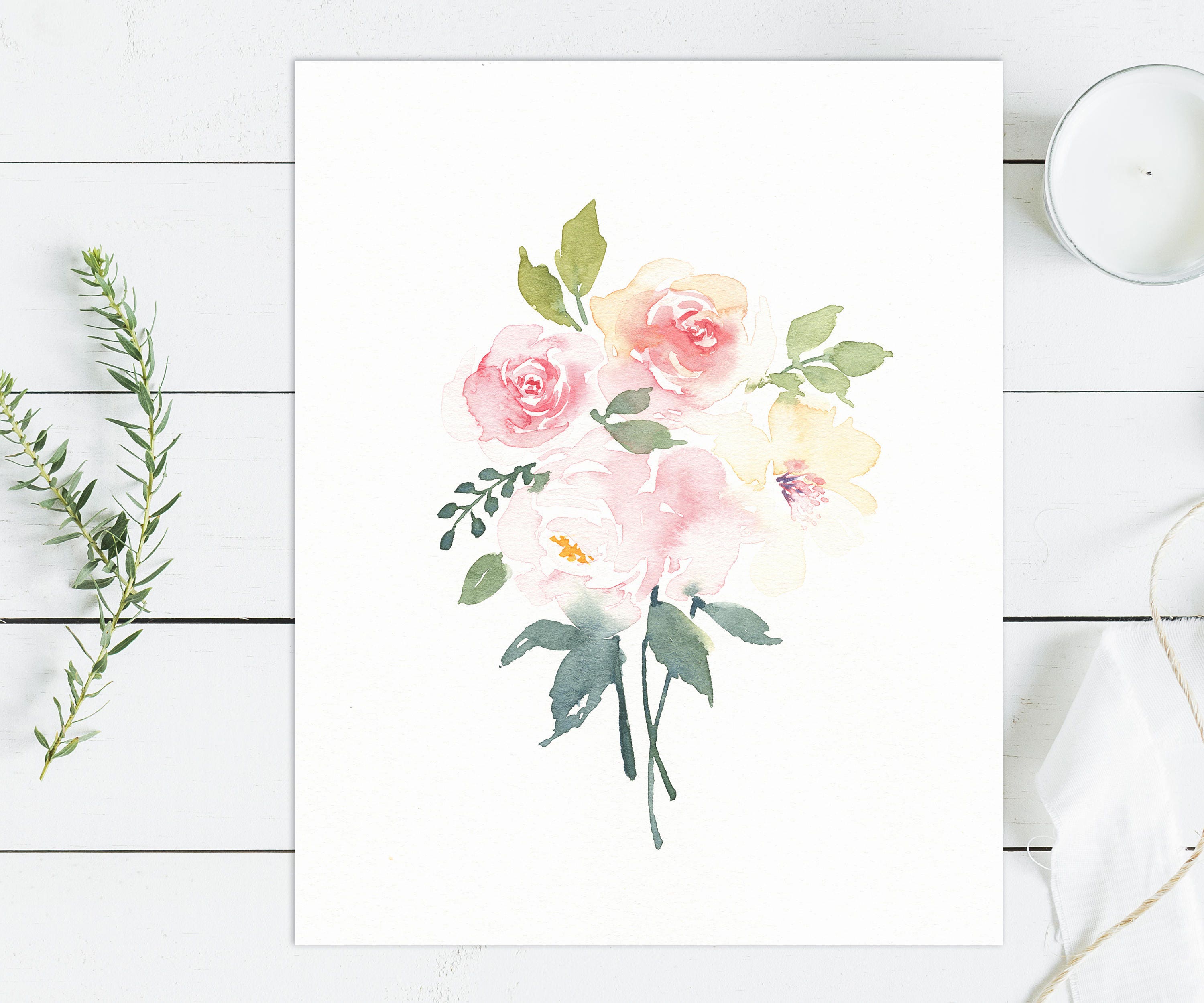 Printable Baby Girl Nursery Set/watercolor Floral Nursery Wall Art ...