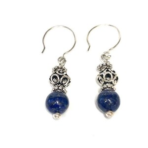 Lapis Lazuli and Sterling Silver Drop Earrings