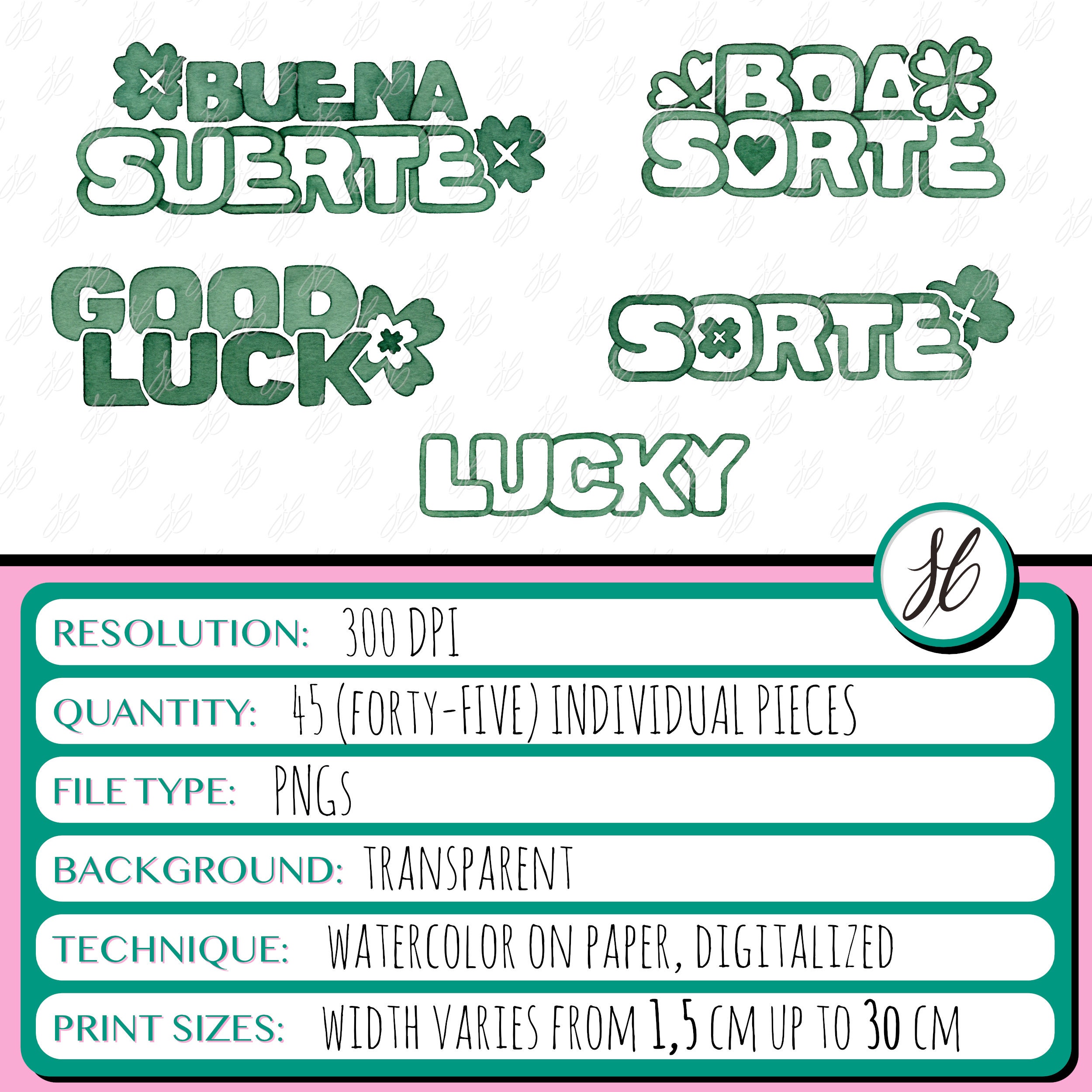 Lucky Clipart Set Handpainted Watercolor Leprachauns Clovers Luck ...