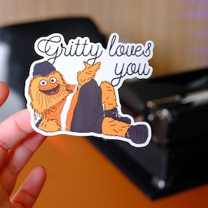 Gritty Loves You vinyl sticker, laptop sticker, water bottle sticker
