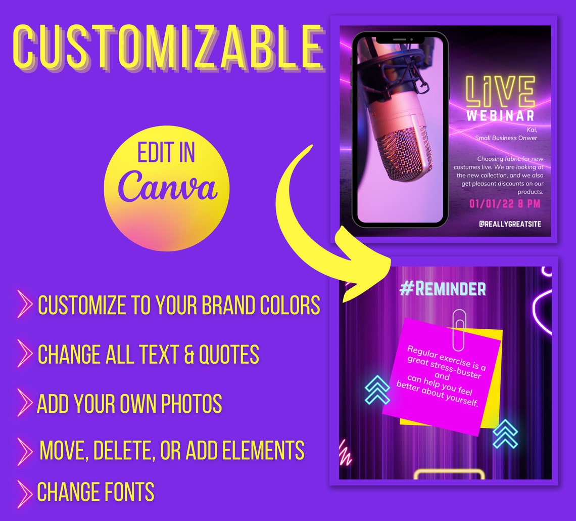 Instagram Template Canva Instagram Highlight Covers Etsy