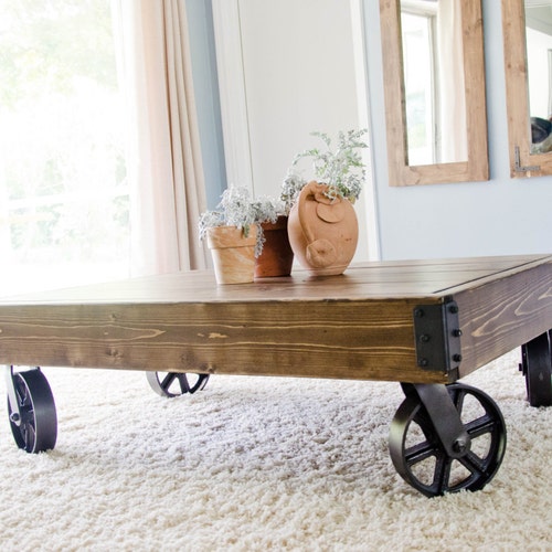 Cart Coffee Table Industrial Cart Coffee Table, Rustic Factory Cart Coffee Table Taiwan