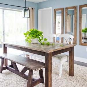 Farmhouse Dining Table, Rustic Dining Table, Wood Farmhouse Dining Table image 1