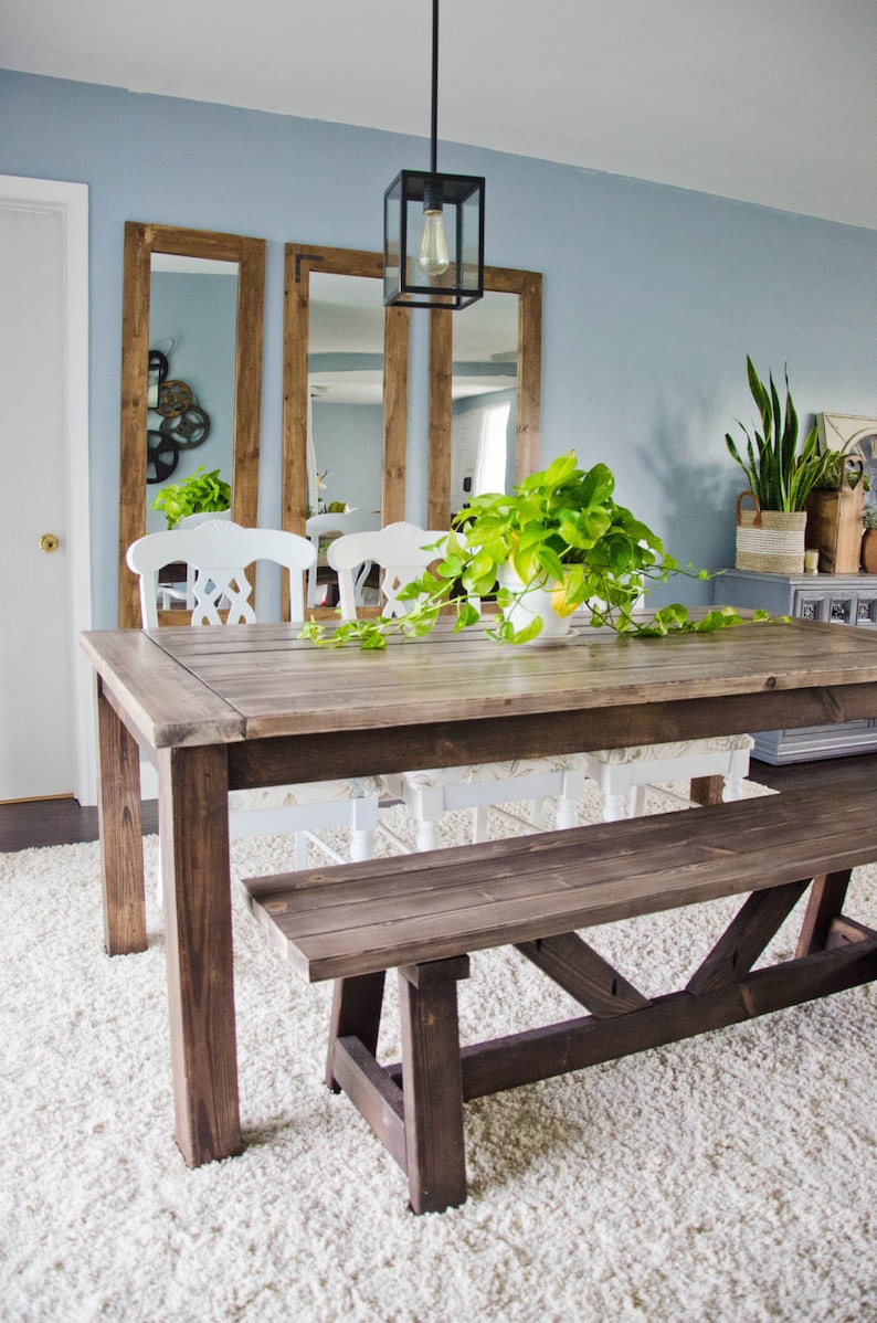 Farmhouse Dining Table, Rustic Dining Table, Wood Farmhouse Dining Table image 2