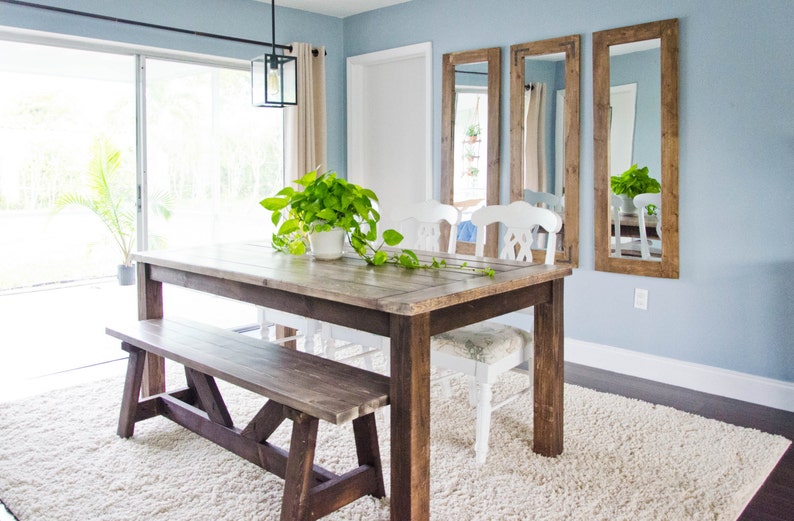 Farmhouse Dining Table, Rustic Dining Table, Wood Farmhouse Dining Table image 1