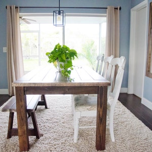 Farmhouse Dining Table, Rustic Dining Table, Wood Farmhouse Dining Table image 3