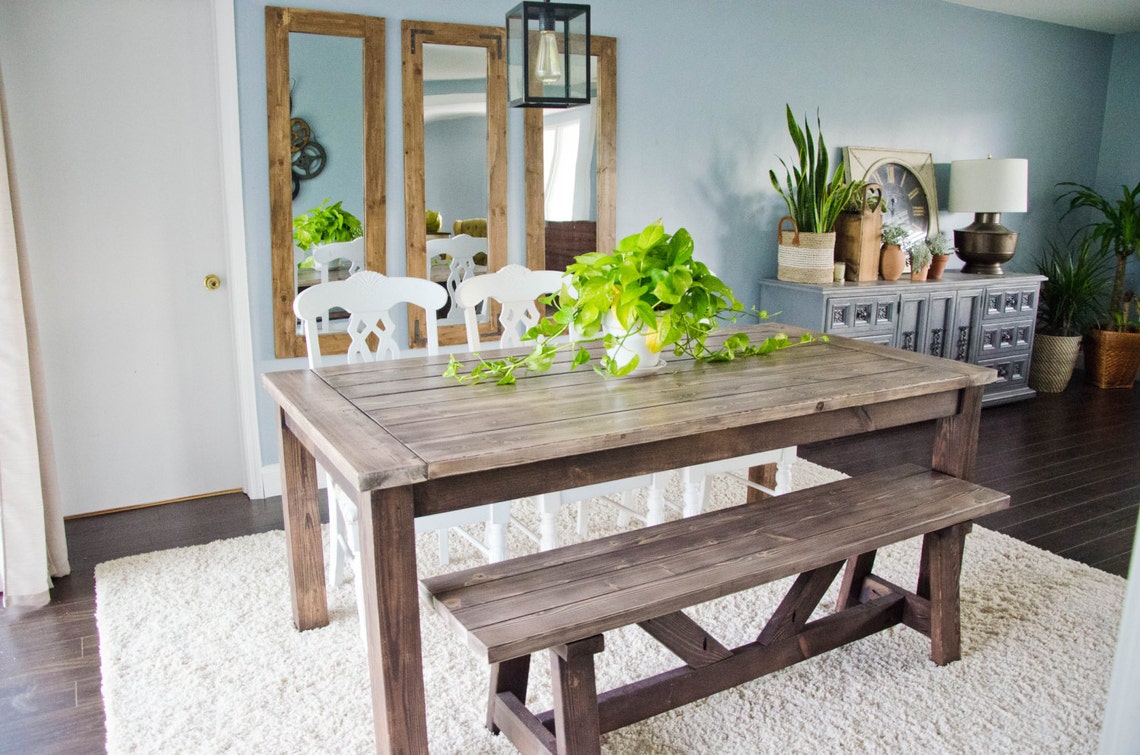 Farmhouse Dining Table Rustic Dining Table Wood Farmhouse image 4